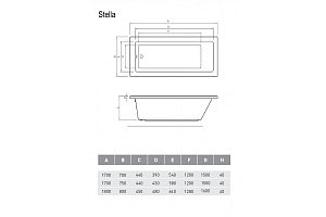 Ванна акриловая Relisan Stella Гл000026028 170х70 купить в интернет-магазине Sanbest