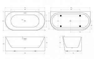 Акриловая ванна BelBagno BB412 170х80 белая матовая купить в интернет-магазине Sanbest