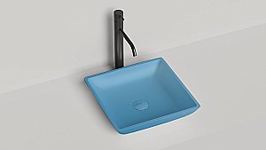 Раковина накладная Salini CALLISTA 04 1101108GF 38 из искусственного камня S-Sense, глянцевая, цвет по RAL полностью купить в интернет-магазине Sanbest