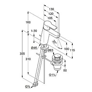 Смеситель для раковины Kludi Pure&Easy 372900565 купить в интернет-магазине сантехники Sanbest