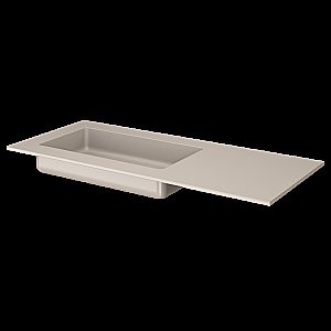 Тумба с раковиной Armadi Art QUATRO 2 120  OAK ANTHRACITE/профиль ANTHRACITE/раковина DAPHNE для ванной в интернет-магазине Sanbest