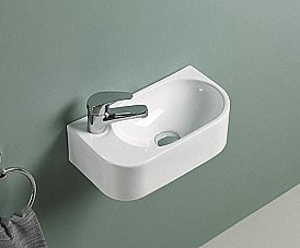 Раковина подвесная Gid N9274R белый чаша справа купить в интернет-магазине сантехники Sanbest