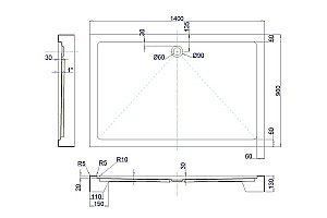 Душевой поддон Royal Bath HP 140х90 купить в интернет-магазине Sanbest