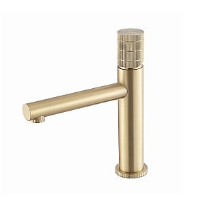 Смеситель для раковины Vincea Groove VBF-4G1BG4 брашированное золото купить в интернет-магазине сантехники Sanbest