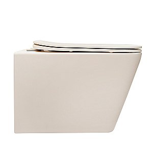 Унитаз подвесной Abber Rechteck AC1201MBE светло-бежевый матовый, безободковый, с крышкой микролифт купить в интернет-магазине Sanbest