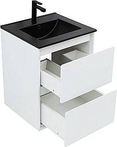 Тумба с раковиной Aquanet Милан 336366/329252 50 белый глянец для ванной в интернет-магазине Sanbest