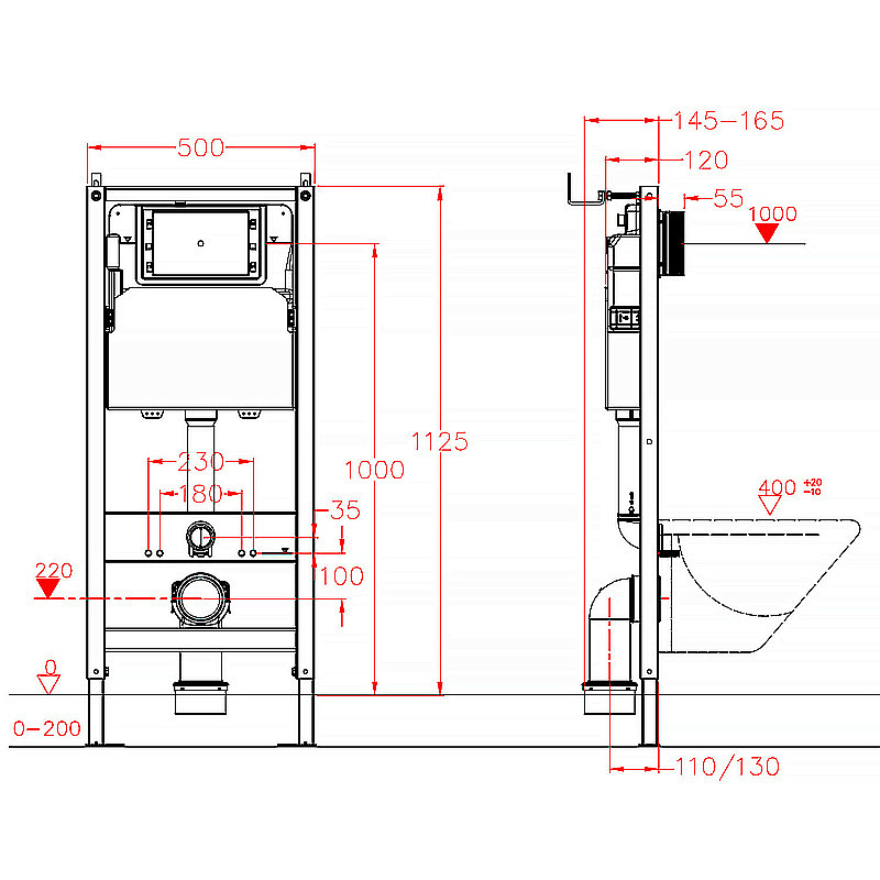 Инсталляция для унитаза Azario NEW AZ-501A купить в интернет-магазине сантехники Sanbest