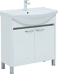 Тумба с раковиной Aquanet Донна 60 белый глянец для ванной в интернет-магазине Sanbest