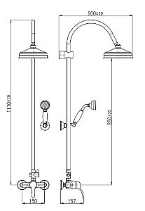 Душевая система Rav-Slezak LABE L081.5/3 хром купить в интернет-магазине сантехники Sanbest