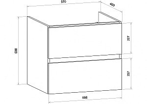 Тумба с раковиной Art&Max AM_Techno_600_2C_SO_LS935 бетон Лофт натуральный для ванной в интернет-магазине Sanbest