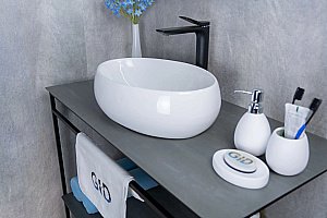 Раковина накладная Gid Lago 48 N9030b 51115 белая купить в интернет-магазине Sanbest