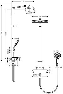Душевая система Hansgrohe Raindance 27112000 хром купить в интернет-магазине сантехники Sanbest