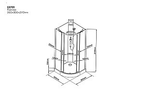 Душевая кабина Black&White GALAXY G8701 90x90 черный/прозрачный купить в интернет-магазине Sanbest