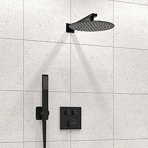 Душевая система WasserKRAFT Elbe A7448.219.258.302.240.218 Thermo черный Soft-touch купить в интернет-магазине сантехники Sanbest