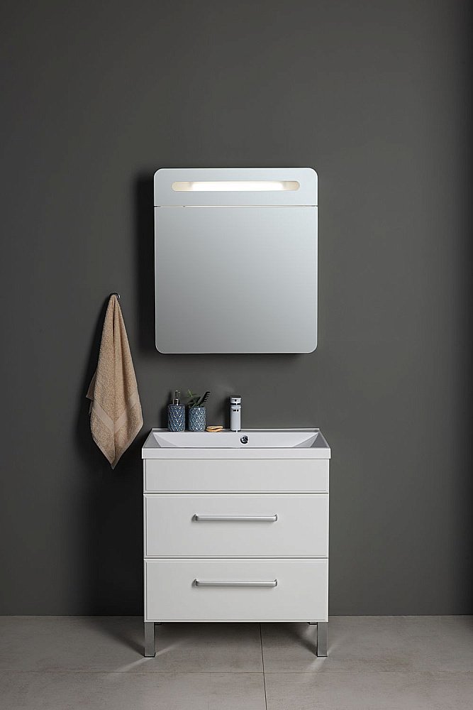 Тумба с раковиной Aquanet Лукка 302397 75 белый для ванной в интернет-магазине Sanbest