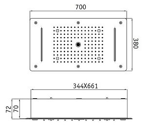 Верхний душ RGW Shower Panels SP-72 70х38 купить в интернет-магазине сантехники Sanbest