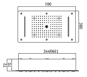 Верхний душ RGW Shower Panels SP-72 70х38 купить в интернет-магазине сантехники Sanbest