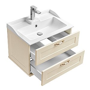 Тумба с раковиной Акватон Леон 65 дуб бежевый для ванной в интернет-магазине Sanbest