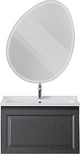 Тумба с раковиной Cezares Giubileo-N 80 GIUBILEO-N-80-1C-SO-TIT-P титан для ванной в интернет-магазине Sanbest