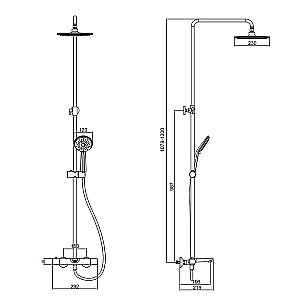 Душевая система Azario GALAXY AZ-67B47EV1(PA)-1DC1J19A-ZH3394A-HB1153PA черная матовая купить в интернет-магазине сантехники Sanbest