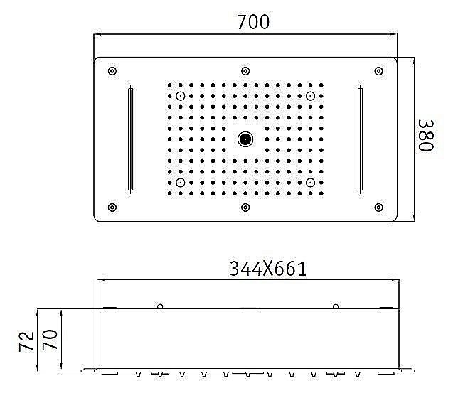 Верхний душ RGW Shower Panels SP-72 70х38 купить в интернет-магазине сантехники Sanbest