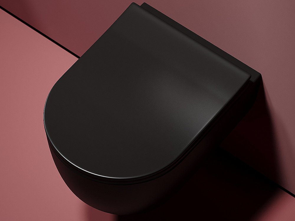 Унитаз подвесной Ceramica Nova Modena CN6063MB безободковый, с крышкой микролифт, черный матовый купить в интернет-магазине Sanbest