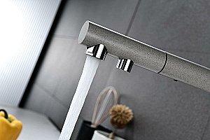 Смеситель для кухни Paulmark Serpentine Se213222-GR серый купить в интернет-магазине сантехники Sanbest