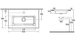 Раковина ISVEA Sistema T 60 10SL50060SV белая купить в интернет-магазине Sanbest