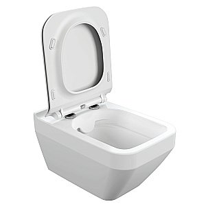 Унитаз подвесной Cersanit Crea Square Clean On DPL EO slim 63115 с крышкой микролифт, безободковый купить в интернет-магазине Sanbest