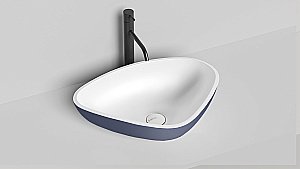 Раковина накладная Salini GLORIA 06 1102206MRH 56 из искусственного камня S-Stone, белая матовая, цвет по RAL снаружи купить в интернет-магазине Sanbest