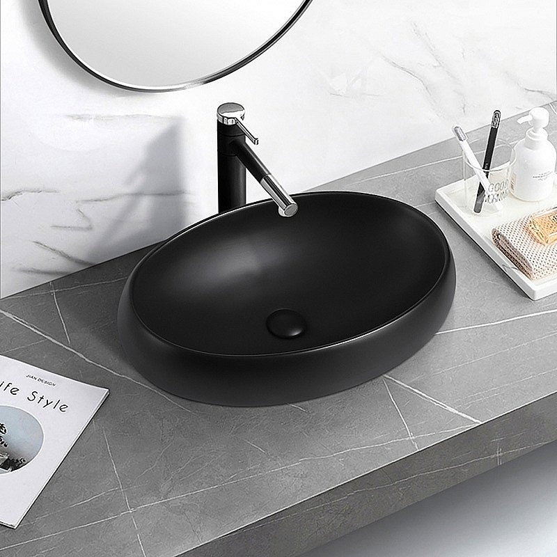 Раковина накладная Gid Lago 60 Bm9030a 53371 черная матовая купить в интернет-магазине Sanbest