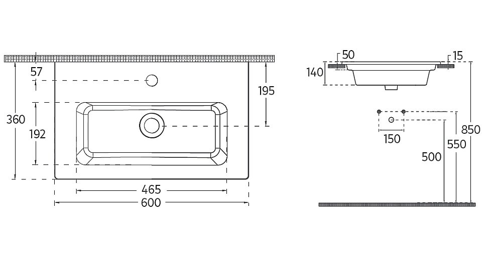 Раковина ISVEA Sistema T 60 10SL50060SV белая купить в интернет-магазине Sanbest