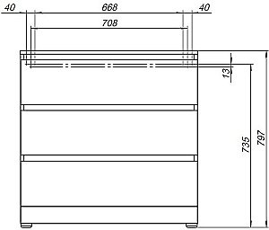 Комод Aquanet Сканди 302543 80 Дуб эдгрейн для ванной в интернет-магазине сантехники Sanbest