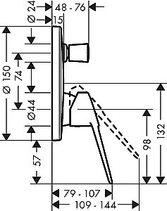 Смеситель для душа Hansgrohe Novus Loop 71345000 купить в интернет-магазине сантехники Sanbest