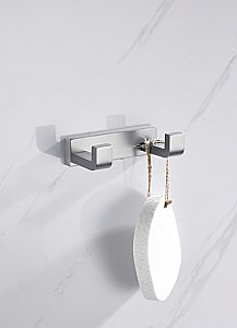 Крючок двойной ABBER Westen AA1750SP сатин купить в интернет-магазине сантехники Sanbest