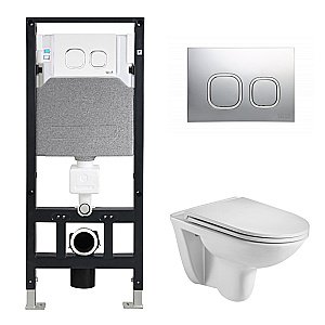 Унитаз с инсталляцией WeltWasser AMBERG 506 + BAARBACH 004 GL-WT + AMBERG RD-CR купить в интернет-магазине Sanbest