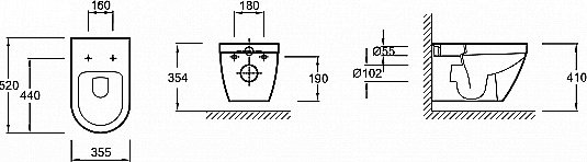 Унитаз подвесной Jacob Delafon RODIN+ EDY102-00 безободковый купить в интернет-магазине Sanbest