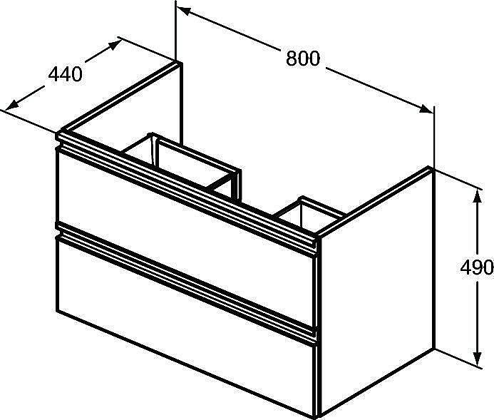 Тумба с раковиной Ideal Standard TESI 80 черная для ванной в интернет-магазине Sanbest