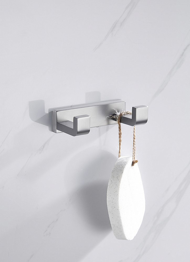 Крючок двойной ABBER Westen AA1750SP сатин купить в интернет-магазине сантехники Sanbest