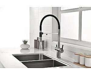 Смеситель для кухни Paulmark Gravity Gr213888-BS нержавеющая сталь купить в интернет-магазине сантехники Sanbest