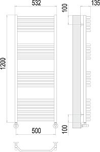 Полотенцесушитель водяной Terminus Виктория П22 500х1200 купить в интернет-магазине сантехники Sanbest