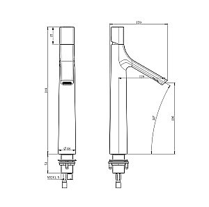 Смеситель для раковины высокий WONZON & WOGHAND The ONE, Черный матовый (WW-H1011-MB) купить в интернет-магазине сантехники Sanbest