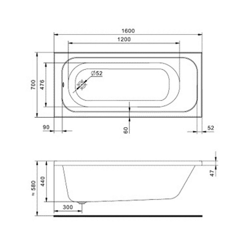 Ванна акриловая Santek Ламма 160х70 1.WH50.1.767 белая купить в интернет-магазине Sanbest