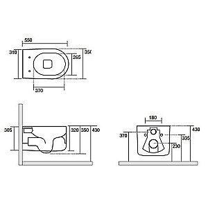 Унитаз подвесной Kerasan Nolita 5314 Bruno Matt, безободковый купить в интернет-магазине Sanbest