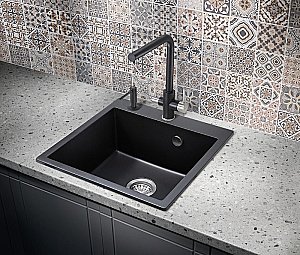 Мойка кухонная Milacio Murcia 51 Cuarzo MC.77021 черная матовая купить в интернет-магазине сантехники Sanbest
