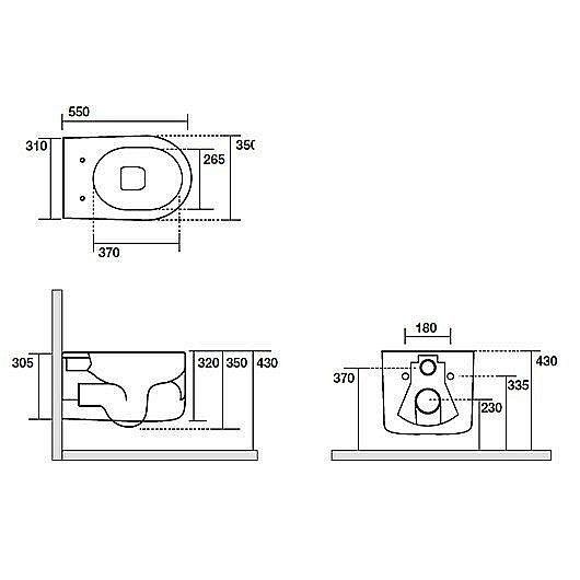 Унитаз подвесной Kerasan Nolita 5314 Bruno Matt, безободковый купить в интернет-магазине Sanbest