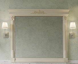 Зеркало Misty Астория Gold 120x100 бежевое глянец в ванную от интернет-магазине сантехники Sanbest