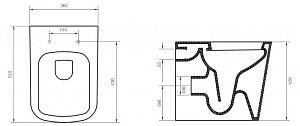 Унитаз приставной BelBagno ALBANO BB120CB безободковый купить в интернет-магазине Sanbest