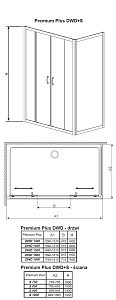 Душевой уголок Radaway Premium Plus DWD+S 160х75 купить в интернет-магазине Sanbest