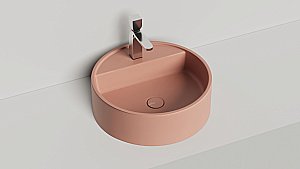 Раковина накладная Salini ARMONIA TOP 02 130126MF 45 из искусственного камня S-Stone, матовая, цвет по RAL полностью купить в интернет-магазине Sanbest